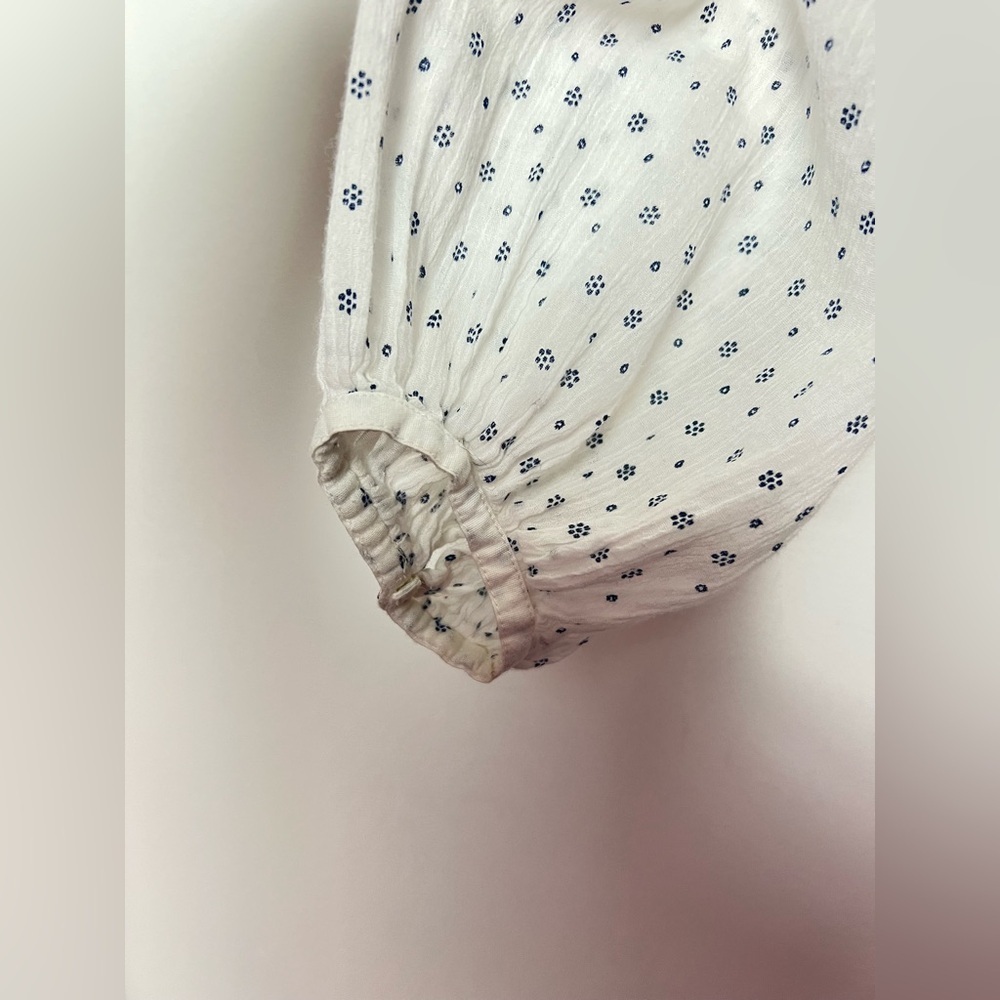 Ulla Johnson Fabienne Peasant Blouse White Blue Foulard Dot Print Quiet Luxury - Picture 9 of 14